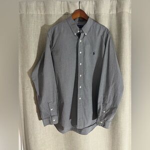 Men’s Ralph Lauren Button Down Black/white Check Gingham Size XXL